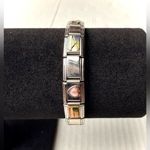 Italian Charm Bracelet Stainless Steel Mixed Brands Charms 7" D'LinQ Happy Dance
